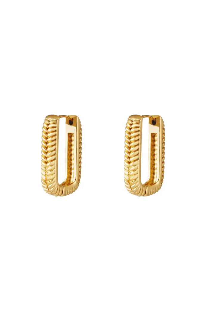 Earrings Woven Rectangle