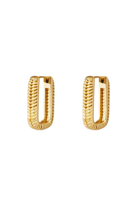 Earrings Woven Rectangle