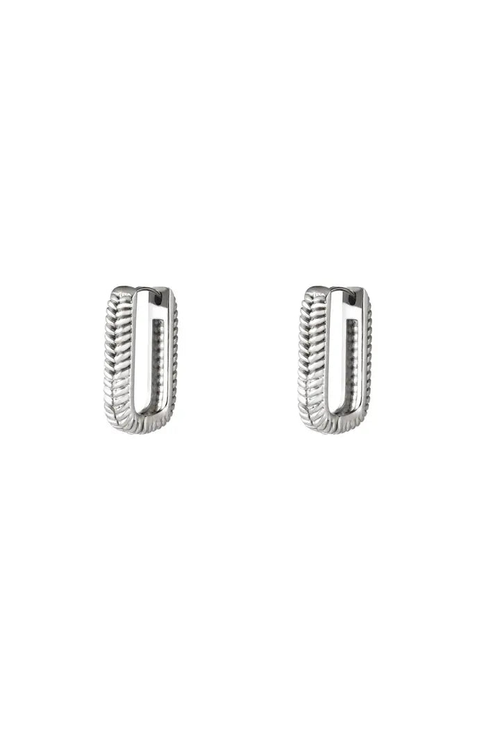 Earrings Woven Rectangle