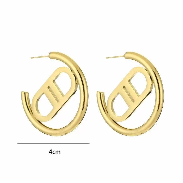 Earrings Double D Hoop