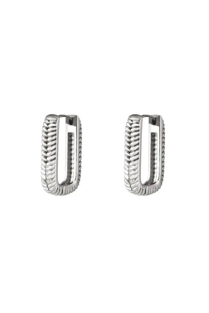 Earrings Woven Rectangle